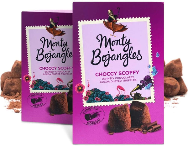 MB Choccy Scoffy Cocoa Dusted Truffles Gift Carton 200g, Monty Bojangles