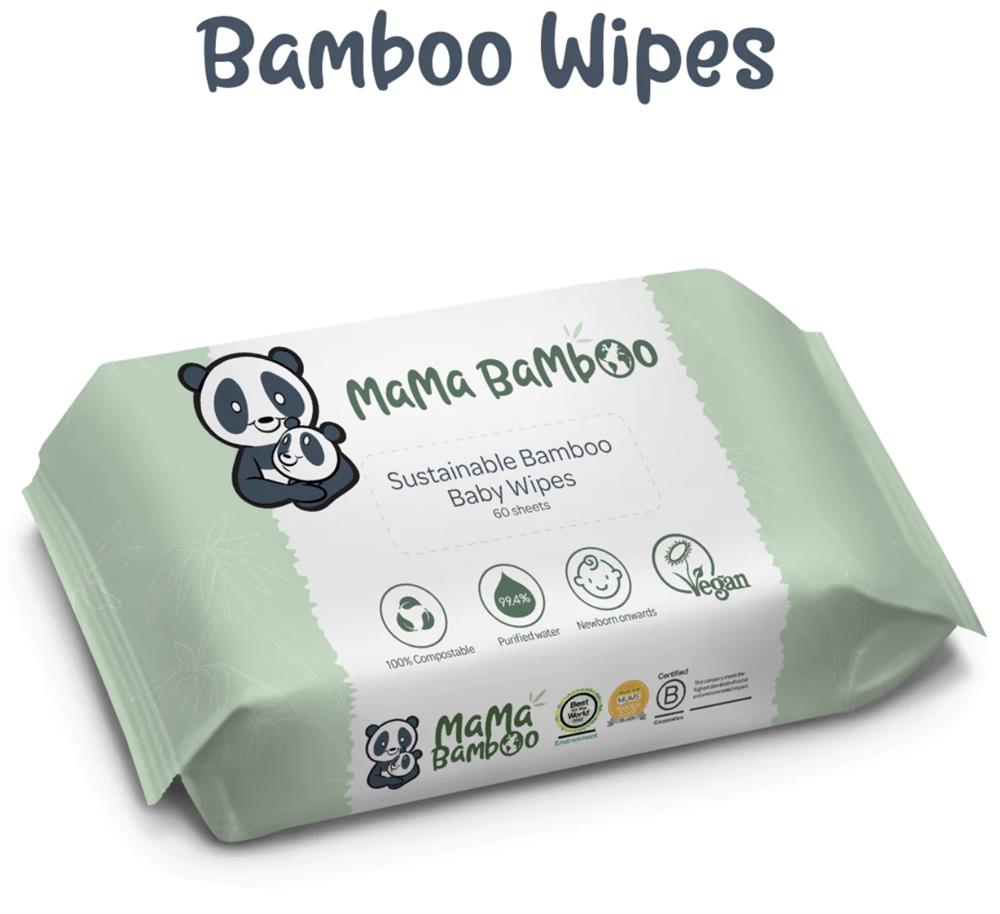 Mama Bamboo Eco Baby Wipes (60 wipes per pack) 360g, Mama Bamboo