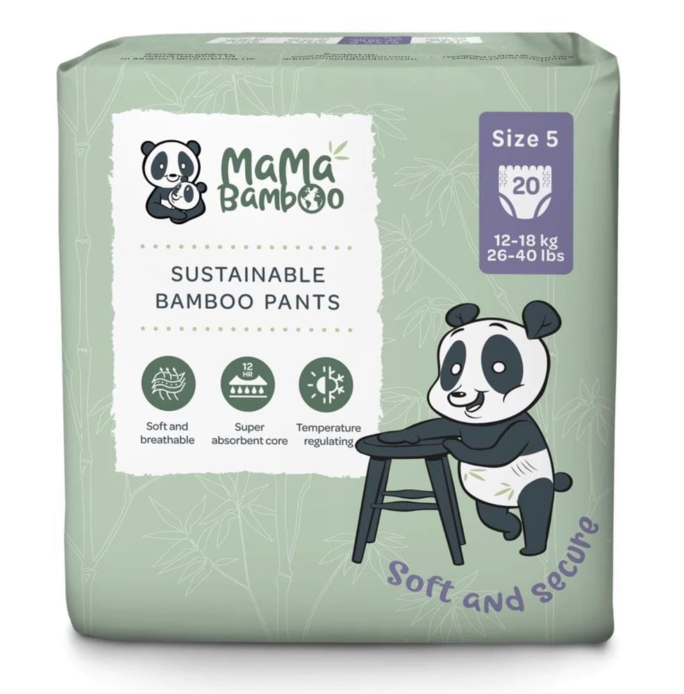 Mama Bamboo Eco Nappy Pants - Size 5+ (Large Plus) 870g, Mama Bamboo