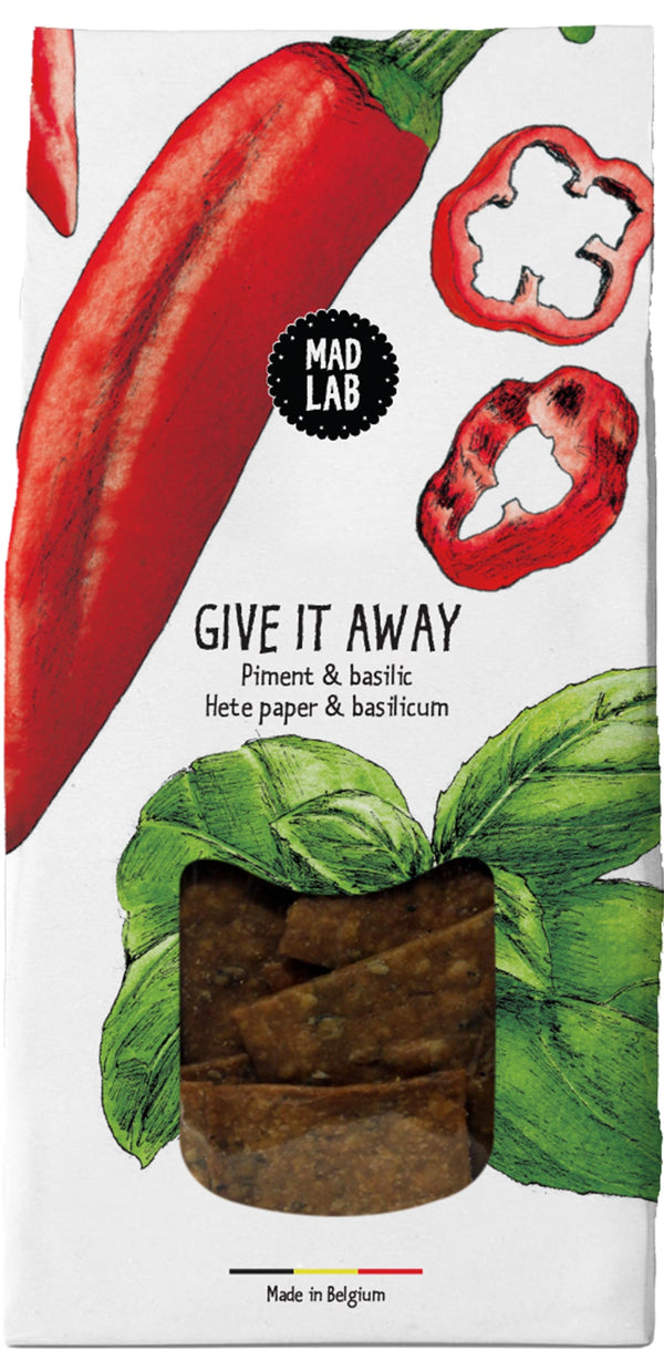 Give It Away - Organic Pepper and Basil Crackers 110g, MAD LAB