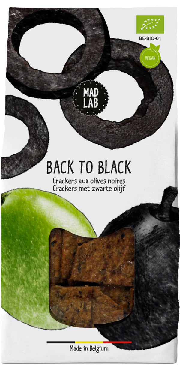 Back to Black - Organic Black Olive Crackers 110g, MAD LAB