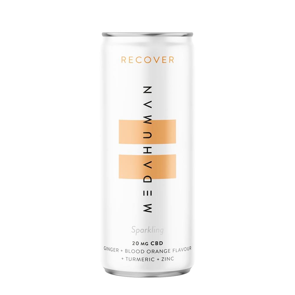 MEDAHUMAN RECOVER is a ginger & blood orange flavoured CBD+ drink, Medahuman