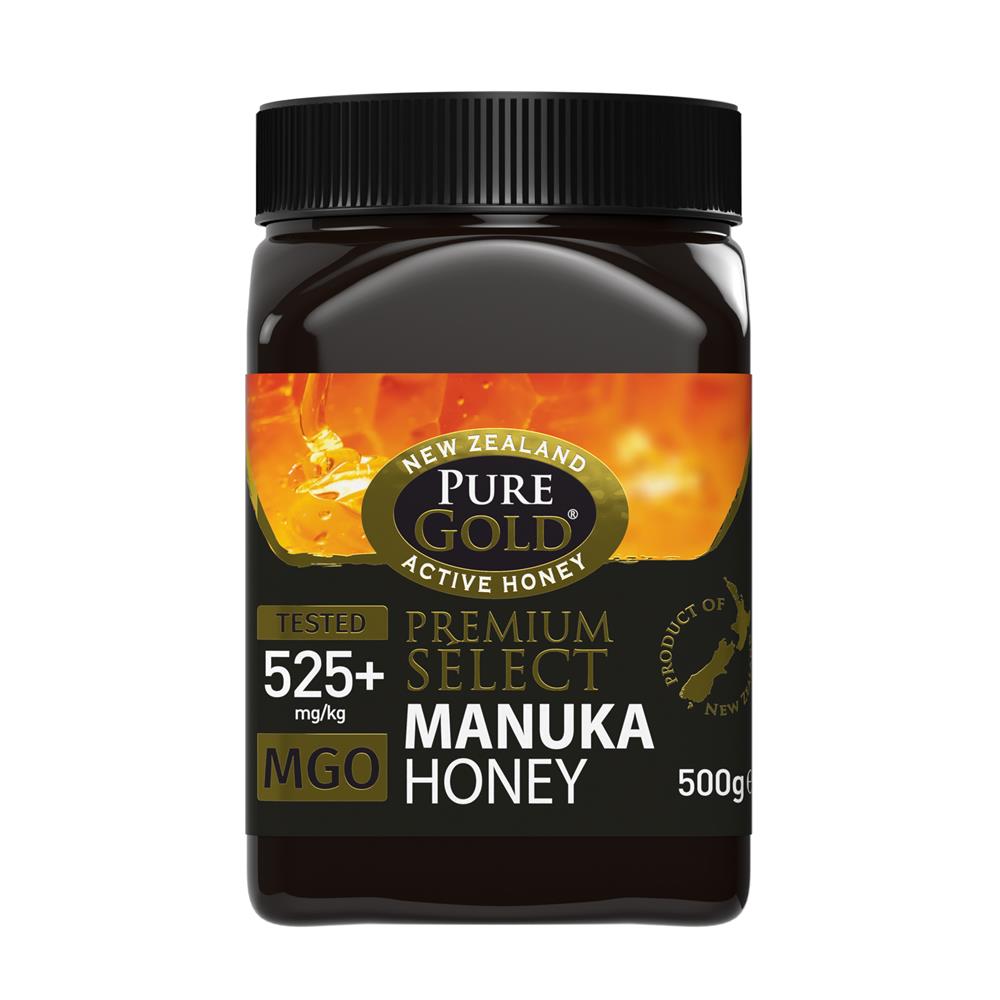 Pure Gold Premium Select Manuka Honey MGO -  525+ 500G, Pure Gold