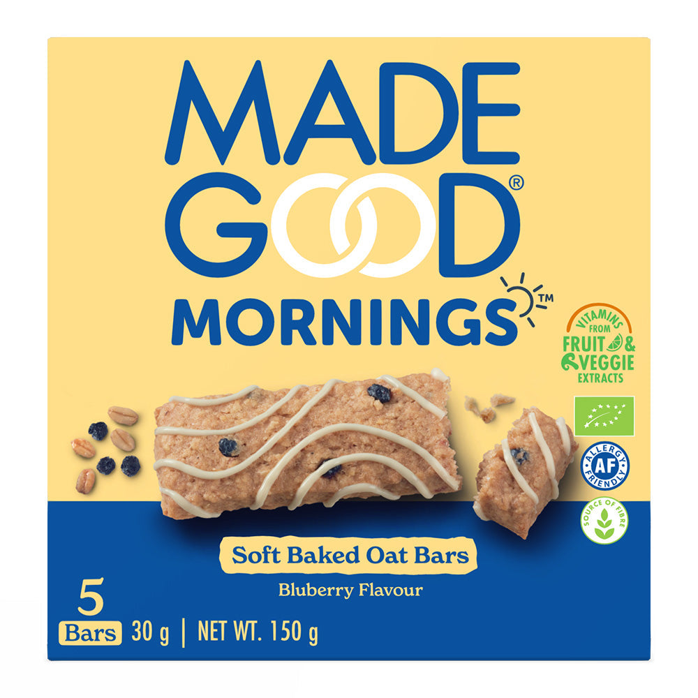 MadeGood Morning Oat Bar Blueberry 5 x 30g, MadeGood