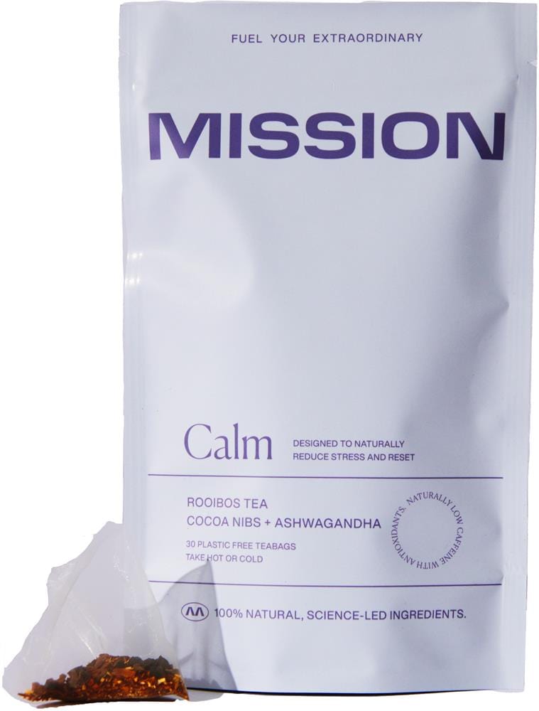 Calm Rooibos cocoa nibs + ashwagandha (30 teabags), Mission