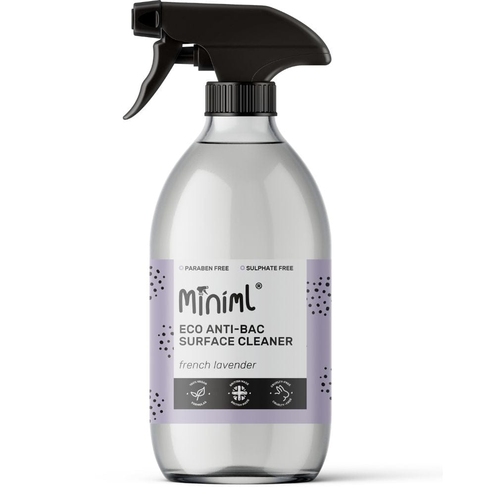 Natural Anti-Surface Cleaner Lavender in a 500ML Glass Bottle, Miniml