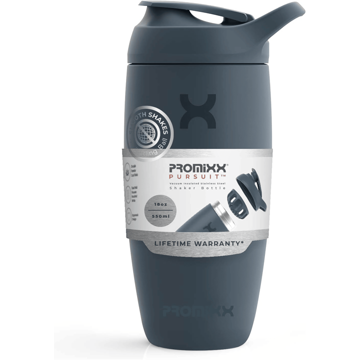 PROMiXX Pursuit Stainless-Steel Shaker Bottle 550ml Midnight Blue