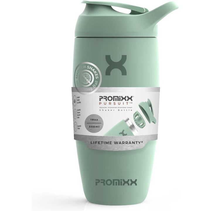 PROMiXX Pursuit Stainless-Steel Shaker Bottle 550ml Seagrass Green