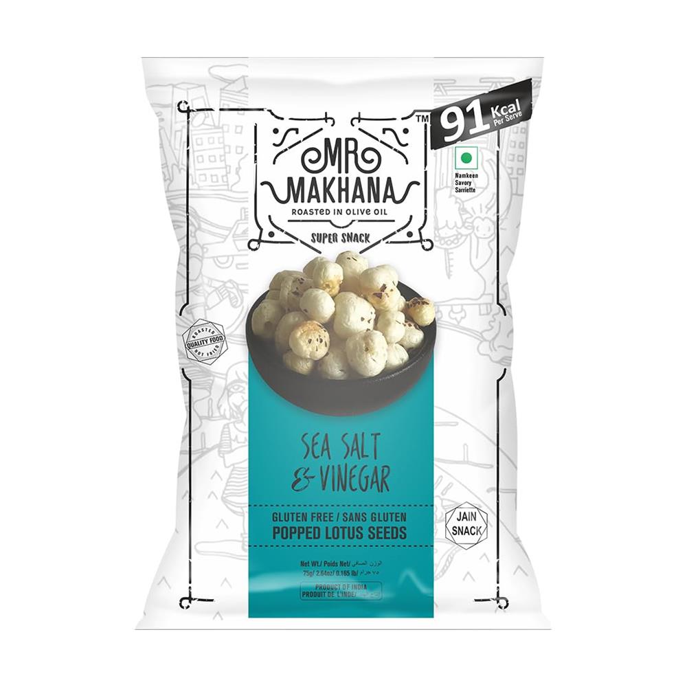 Mr. Makhana Salt & Vinegar Popped Lotus Seeds 25g, MR MAKHANA