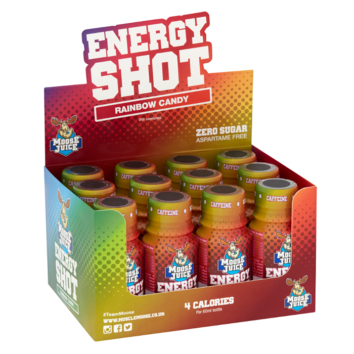 Muscle Moose Moose Juice Energy Shot 12x60ml Rainbow Candy