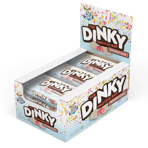 Muscle Moose Dinky Protein Bar 12x35g Birthday Cake