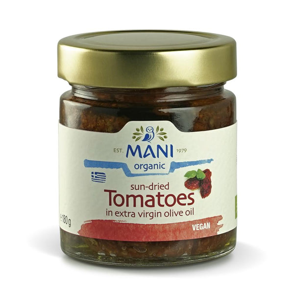 MANI Organic Sun-dried Tomatoes in Olive Oil 180g, Mani