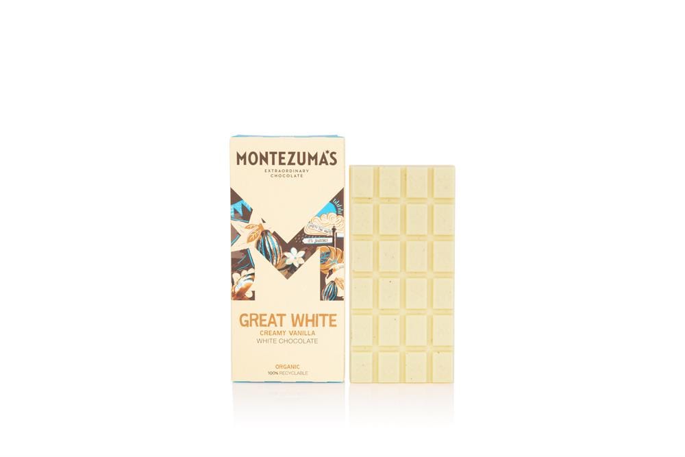 Great White Organic Creamy White 90g Bar, Montezumas Chocolate