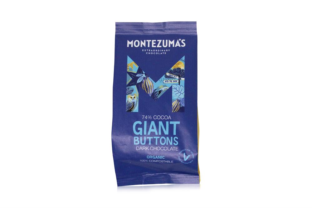 Organic 74% Dark Chocolate Giant Buttons 180g, Montezumas Chocolate