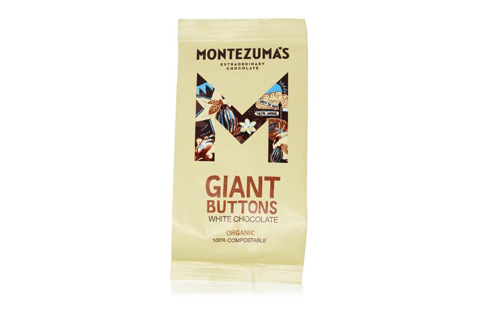 Organic Creamy White Chocolate Giant Buttons 180g, Montezumas Chocolate