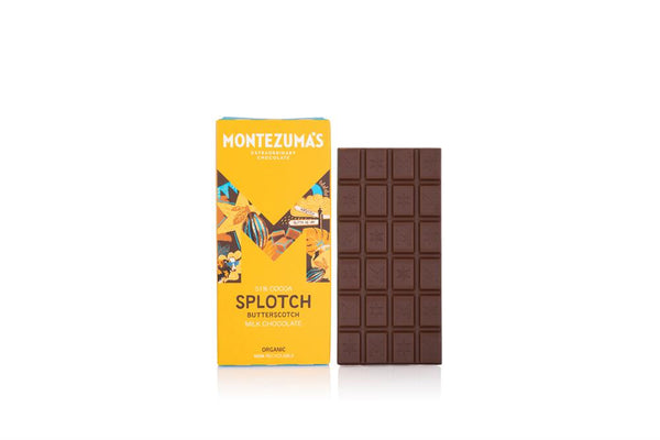 Splotch Organic 54% Milk Chocolate with Butterscotch 90g, Montezumas Chocolate