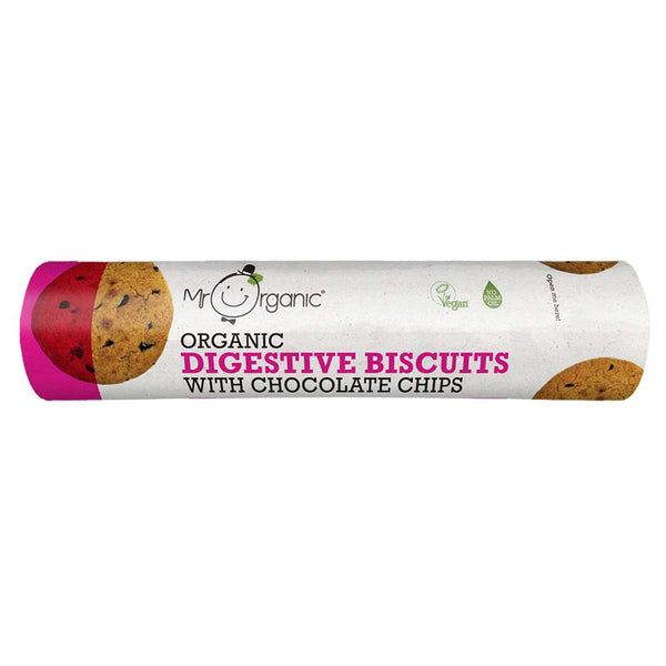 Mr Organic Chocolate Chip Digestives Biscuits 250g, Mr Organic