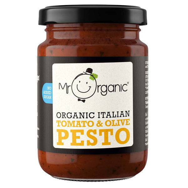 Organic Tomato & Olive Pesto 130g, Mr Organic