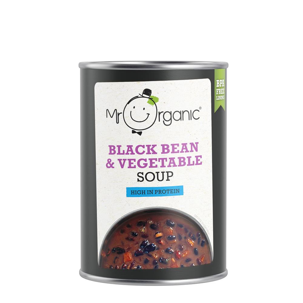 Mr Organic Black Bean & Vegetable Soup 400g, Mr Organic