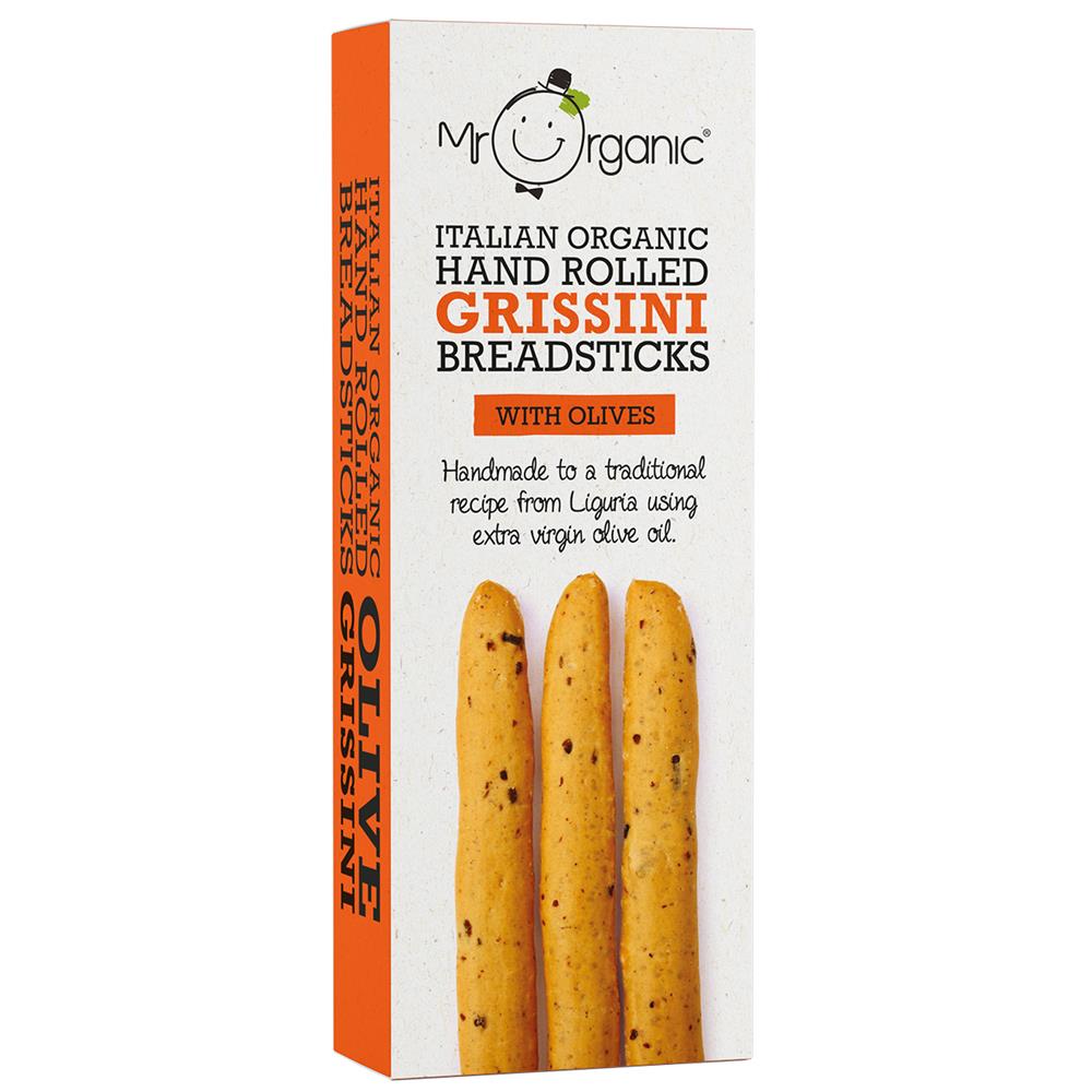 Mr Organic Grissini Breadsticks with Olives (10x130g), Mr Organic