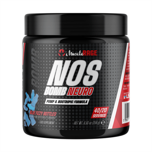 Muscle Rage NOS Bomb Neuro 256g Blue Fizzy Bottles