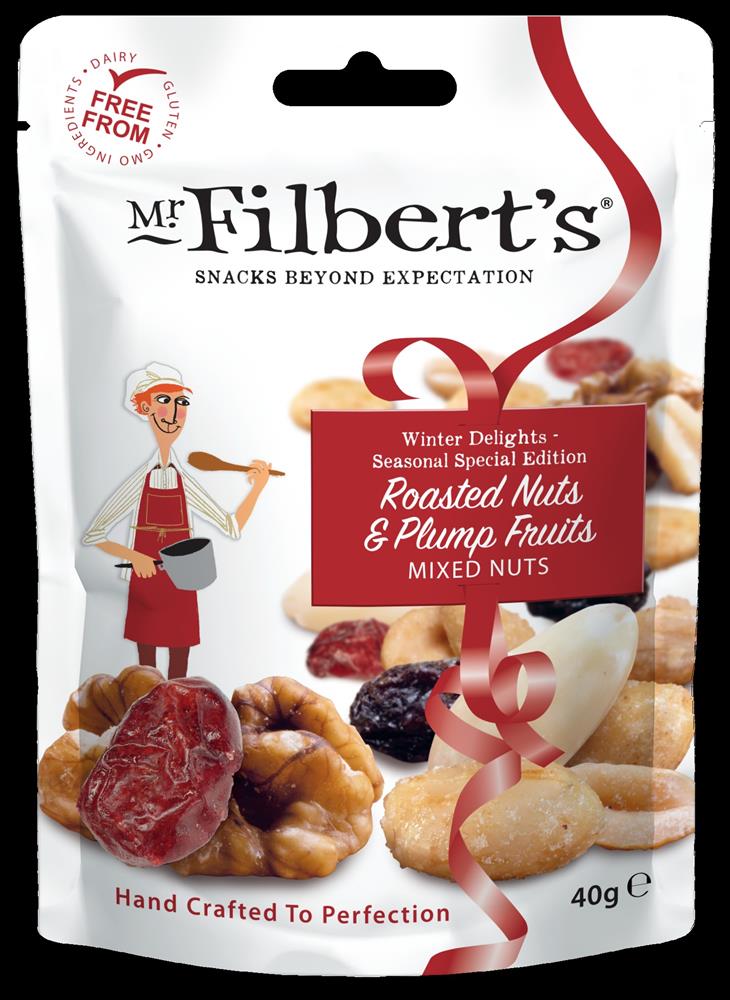 Mr Filberts Roasted Nuts and Plump Fruits Mixed Nuts 40g, Mr Filberts