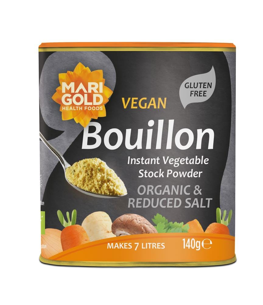 Marigold Organic Less Salt Vegan Bouillon 140g Grey, Marigold