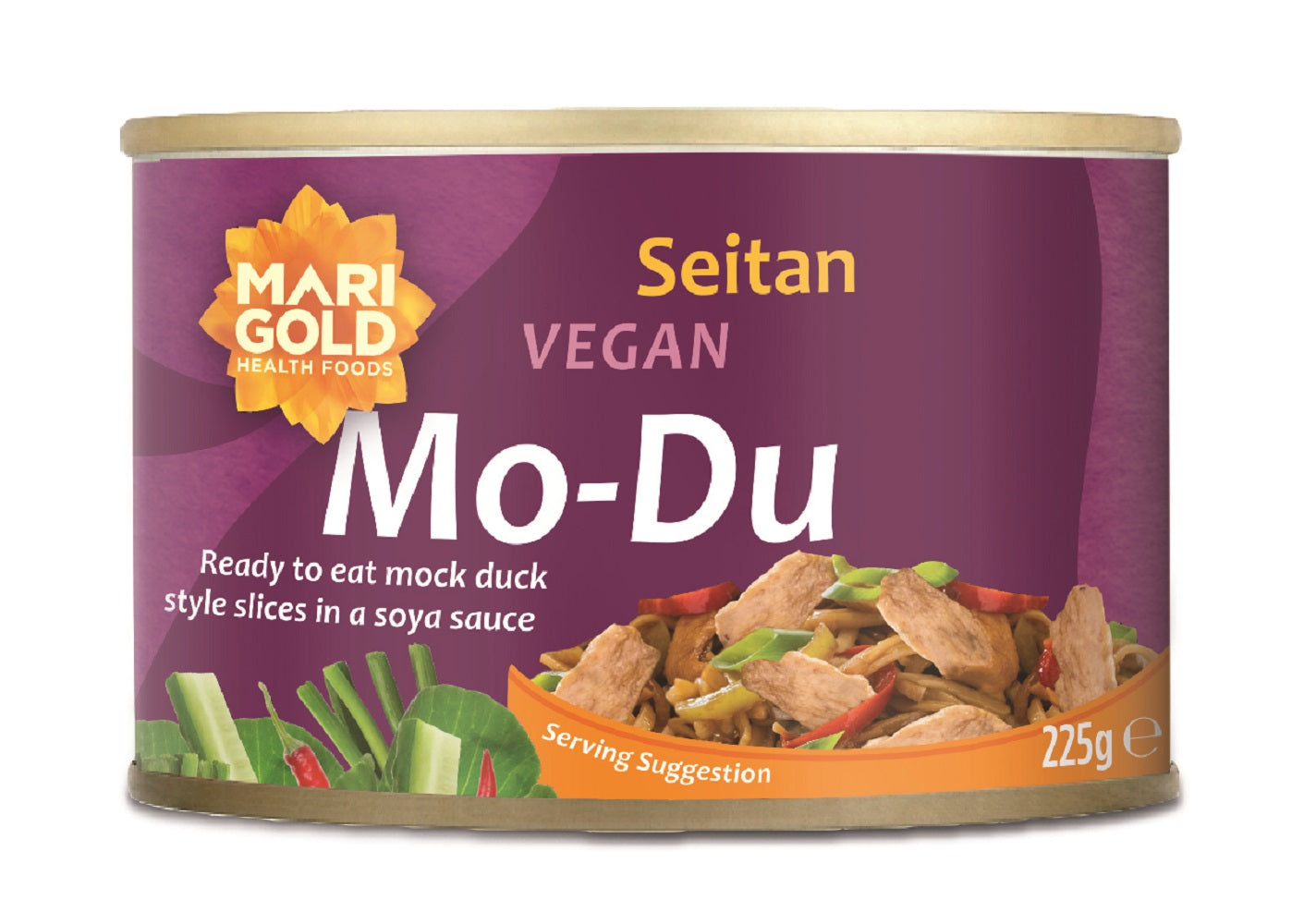 Marigold Mo-Du Braised Seitan Slices Canned 225g Vegan, Marigold