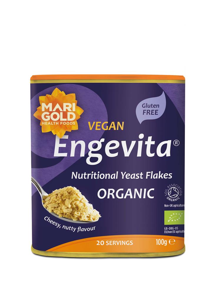 Marigold Organic Engevita Yeast Flakes Purple 100g, Marigold