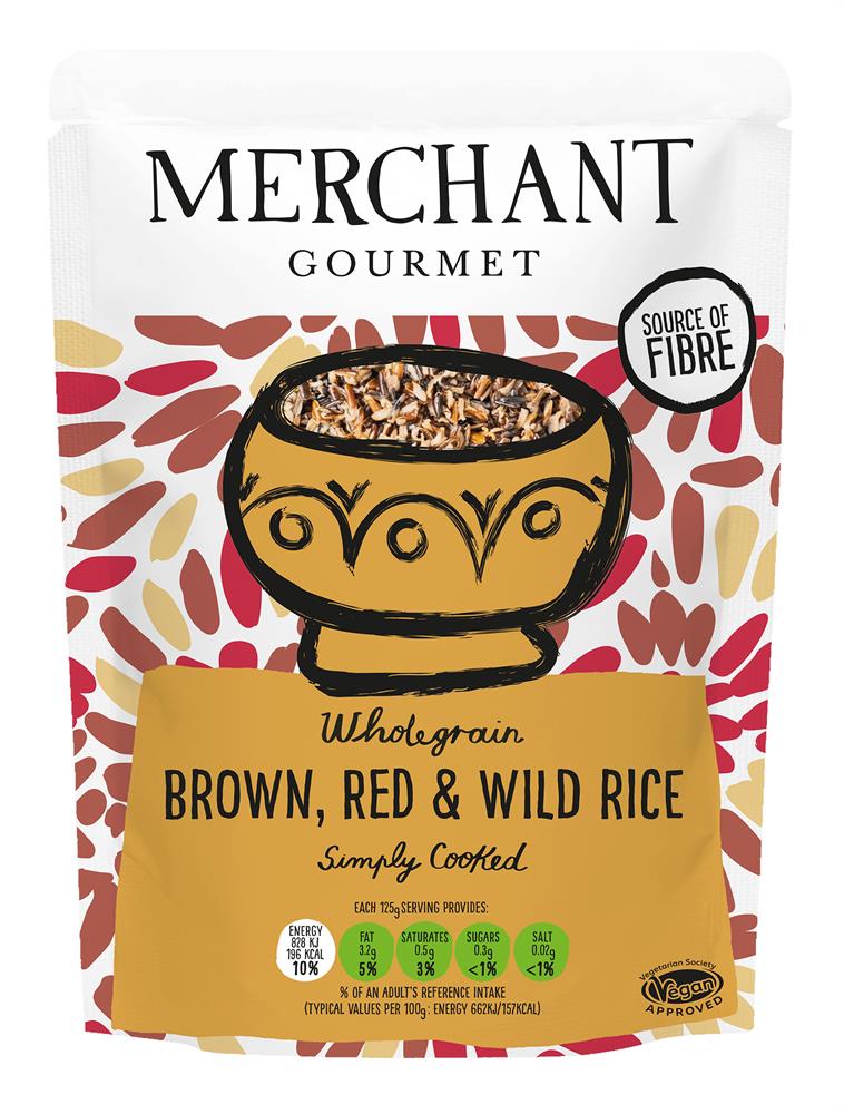 Merchant Gourmet Brown Red & Wild Microwaveable Rice 250g, Merchant Gourmet