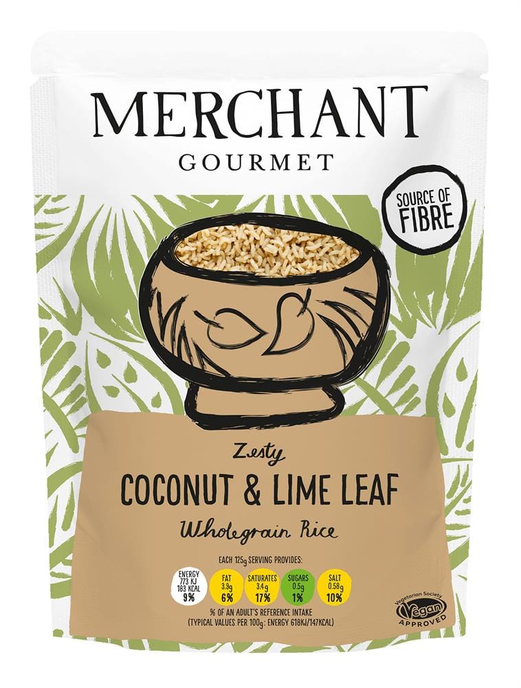 Merchant Gourmet Coconut & Lime Leaf Microwaveable Rice 250g, Merchant Gourmet