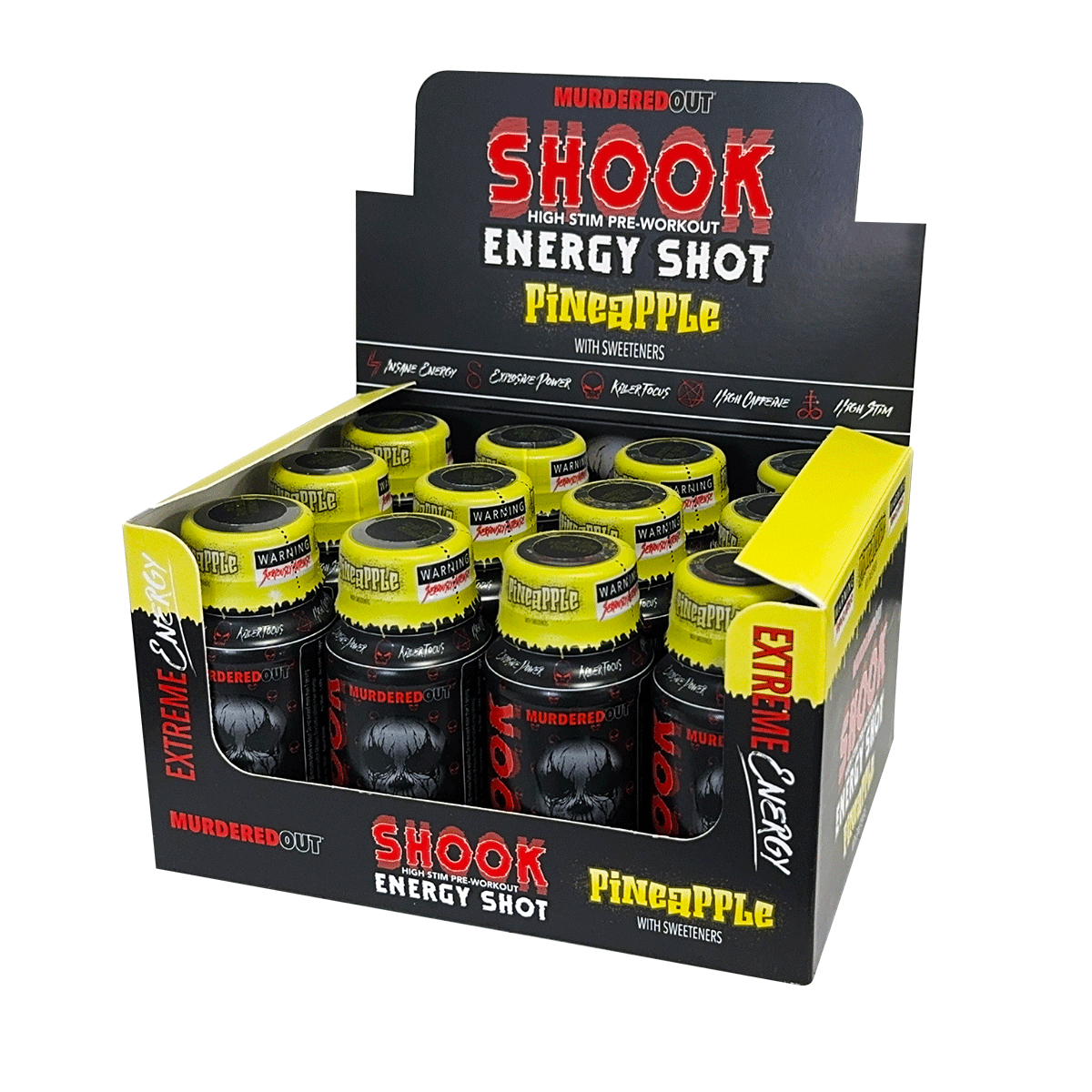 Murdered Out Shook Energy Shot 12x60ml Pineapple