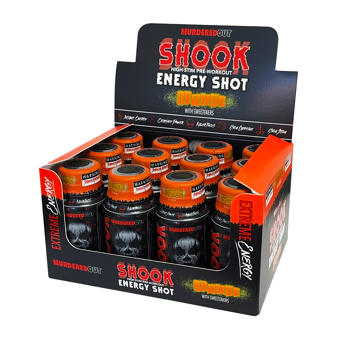 Murdered Out Shook Energy Shot 12x60ml Orange