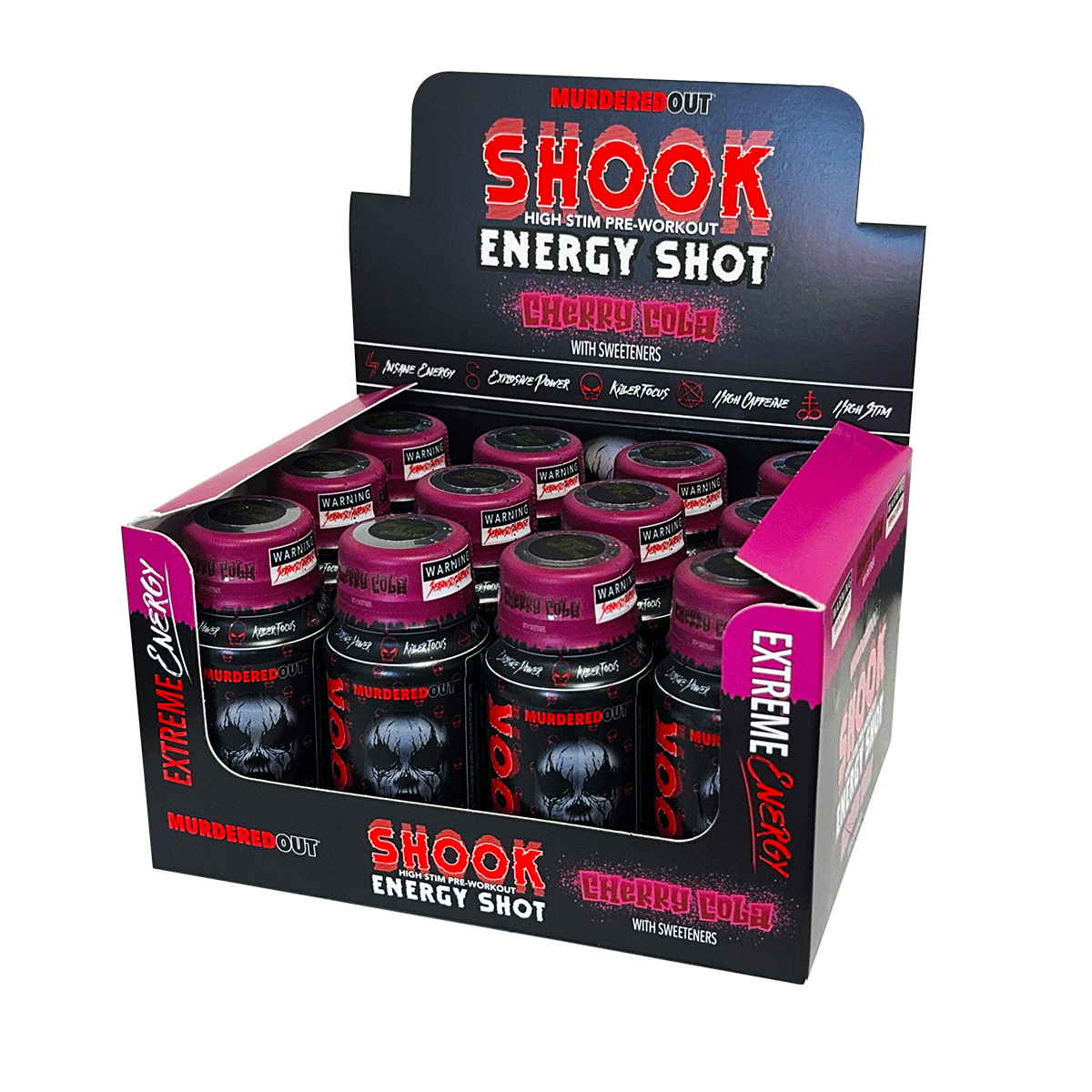 Murdered Out Shook Energy Shot 12x60ml Cherry Cola - welzo