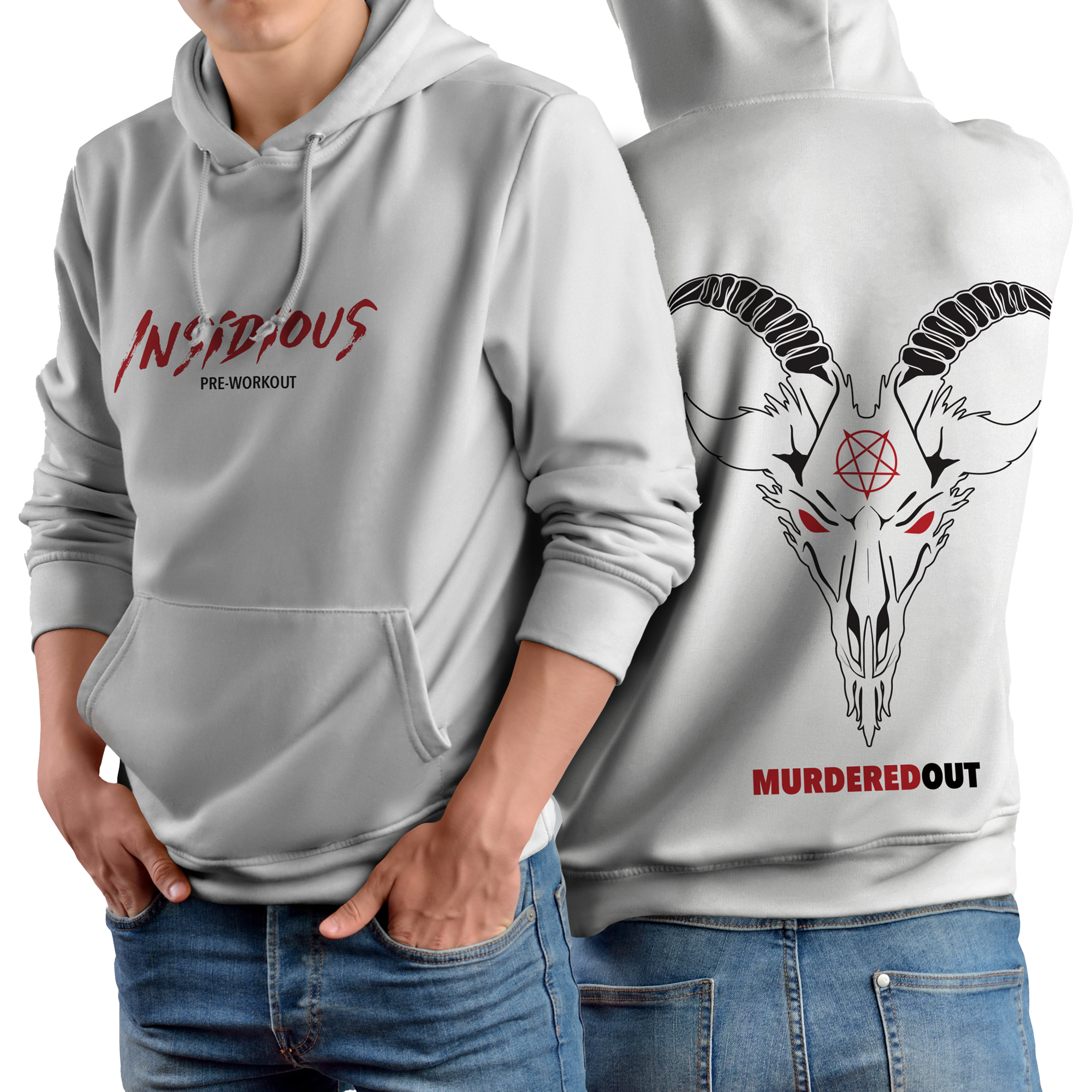 Murdered Out Insidious Hoodie L White