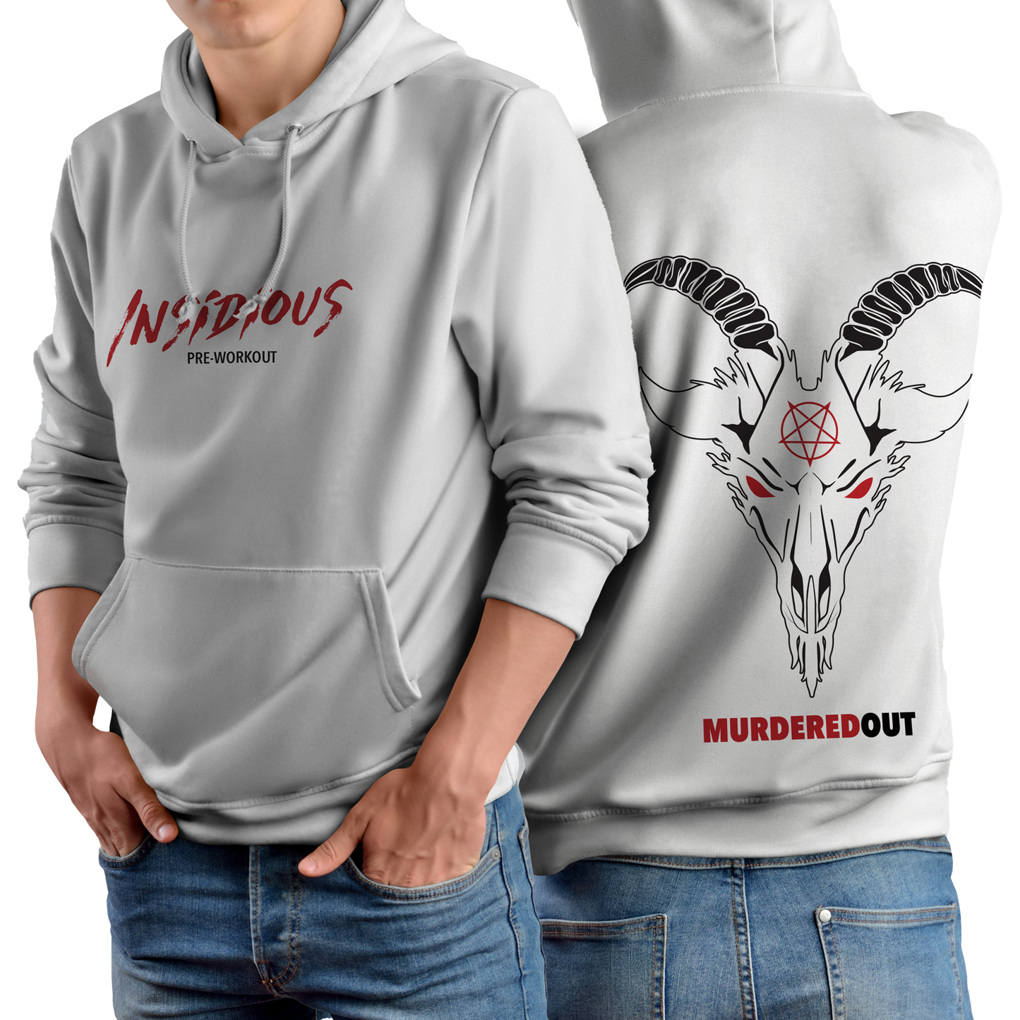 Murdered Out Insidious Hoodie L White