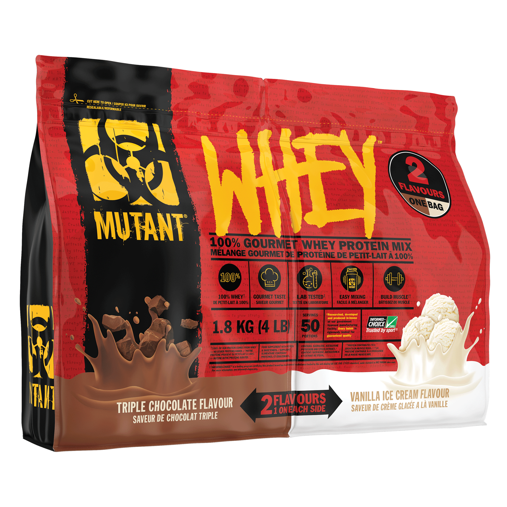 Mutant Whey Dual Chamber 1.8kg Triple Chocolate & Vanilla Ice Cream