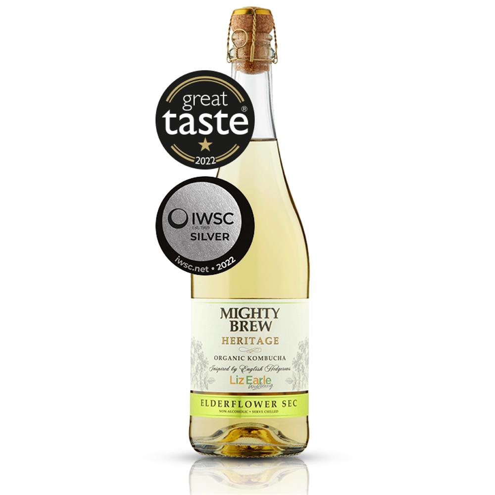 Heritage Elderflower Sec Kombucha Non-Alc. 750ML, Mighty Brew