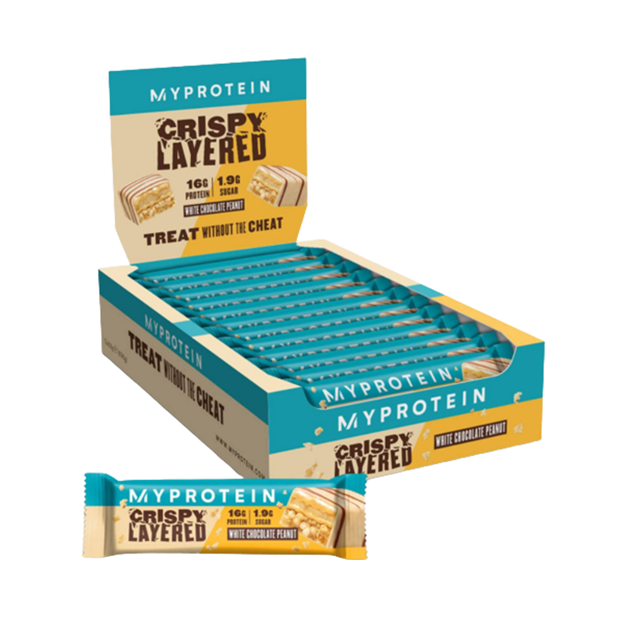 MyProtein Crispy Layered Protein Bar 12x58g White Chocolate Peanut