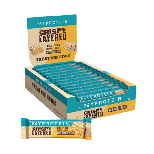 MyProtein Crispy Layered Protein Bar 12x58g White Chocolate Peanut