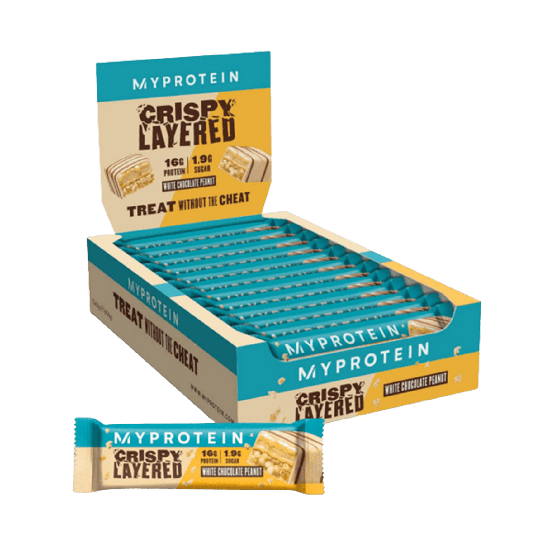 MyProtein Crispy Layered Protein Bar 12x58g White Chocolate Peanut