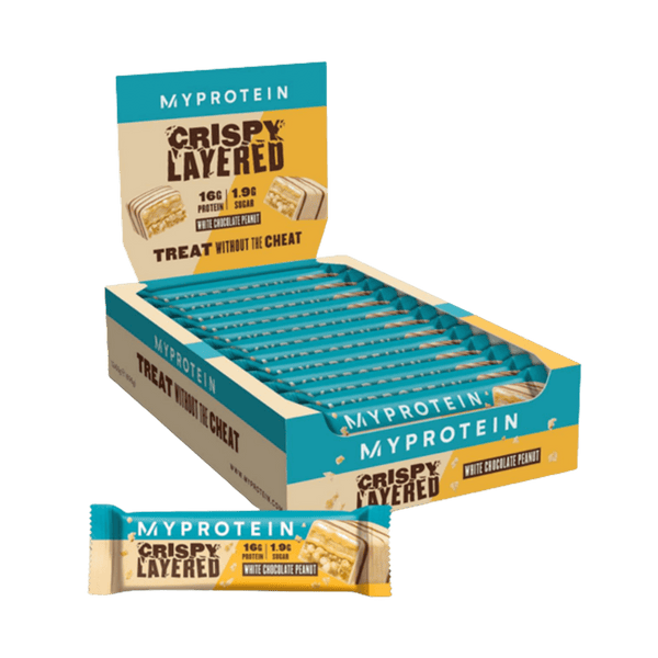 MyProtein Crispy Layered Protein Bar 12x58g White Chocolate Peanut