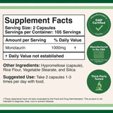 Monolaurina de madera doble - 210 x 500 mg de cápsulas