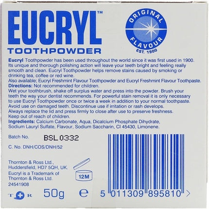 Flavour de la mouche à dents eucryl 50g