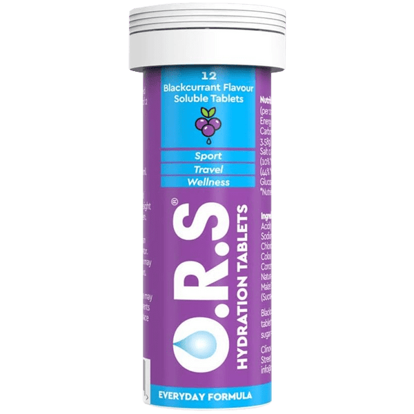 O.R.S Hydration Tablets Blackcurrant Pack of 12 - welzo