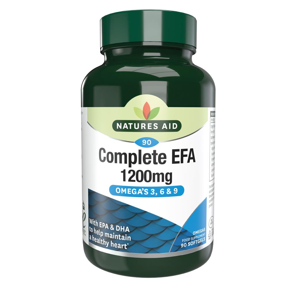 Complete EFA (Essential Fatty Acids) Omega 3 6 + 9 90 Capsules, Natures Aid