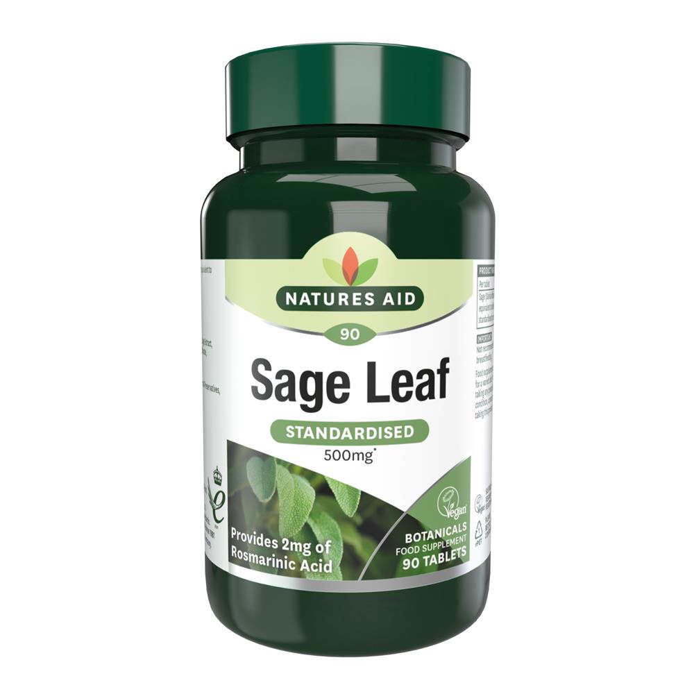 Sage Leaf - 50mg (500mg equiv) 90 Tablets, Natures Aid