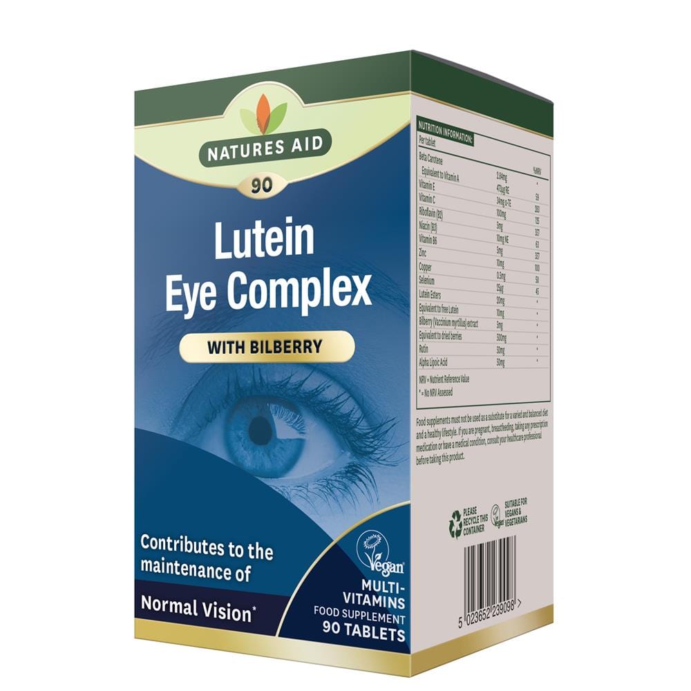 Lutein Complex with Bilberry 90 Tabs, Natures Aid