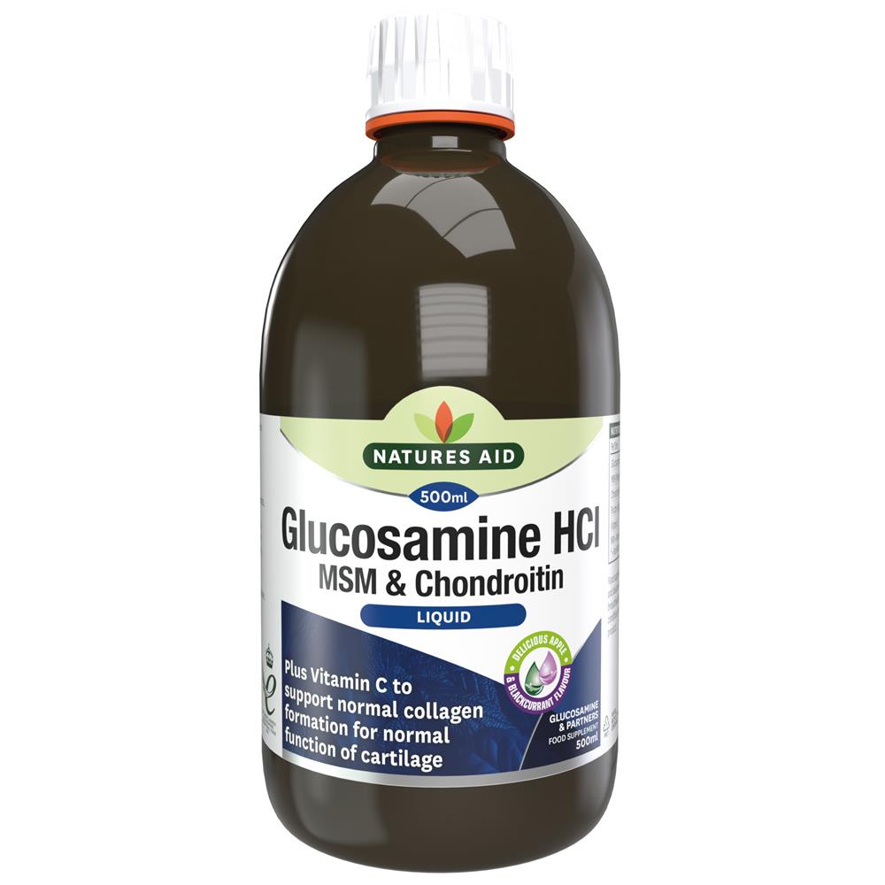 Glucosamine 1200mg MSM & Chondroitin Liquid 500ml, Natures Aid