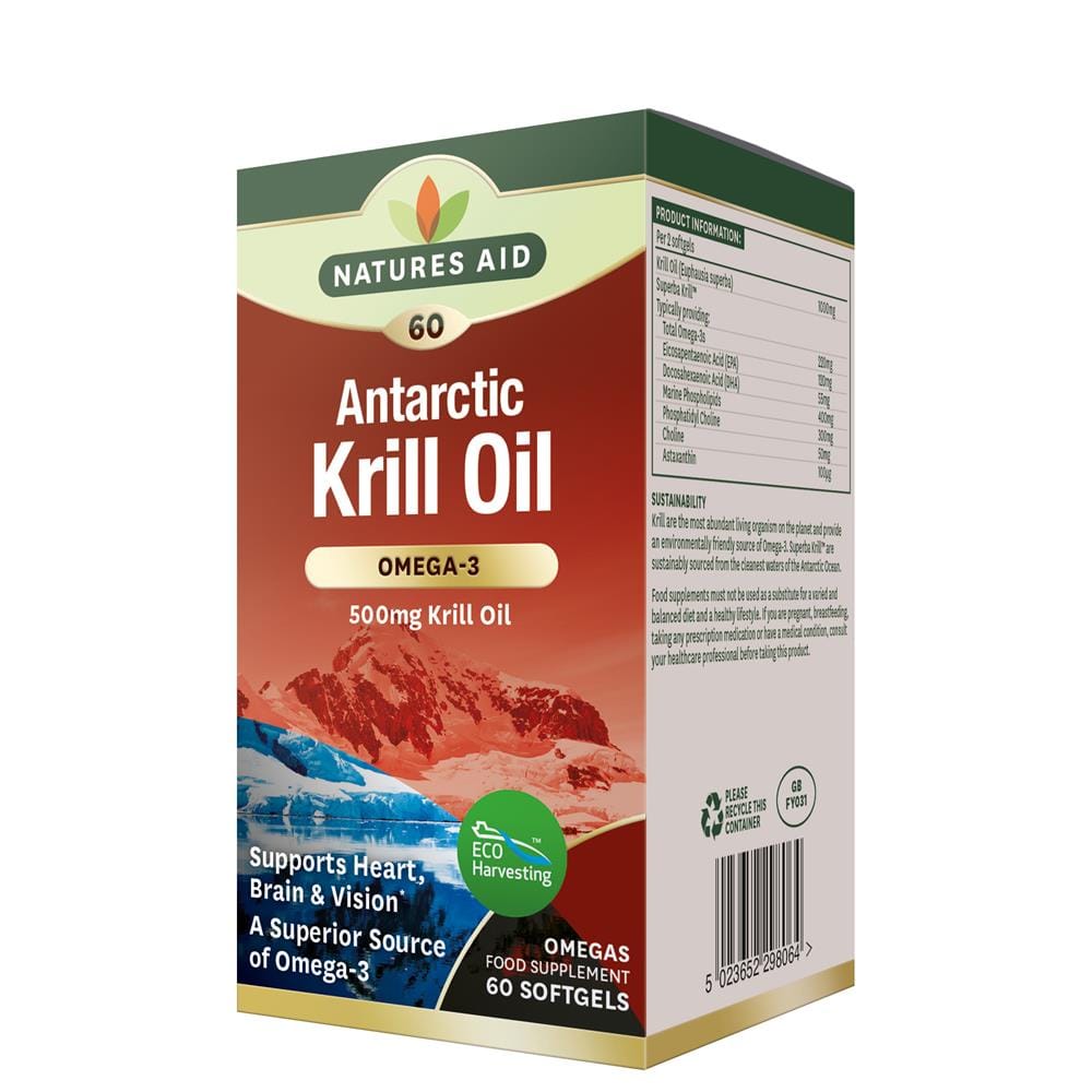 Krill Oil 500mg 60 Capsules, Natures Aid